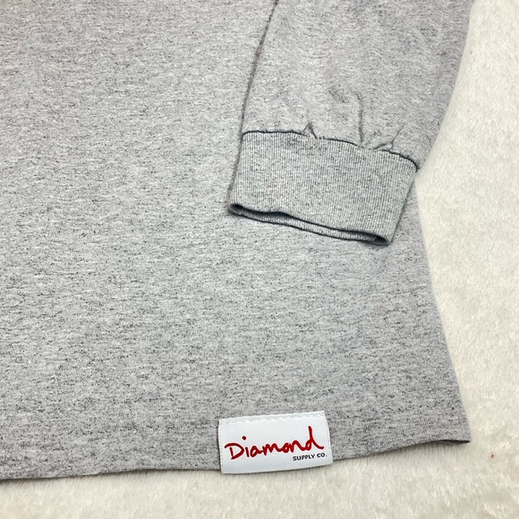 Diamond Supply Co. Women’s Medium ’Diamond Life’ Gray Long Sleeve Tee Shirt - Picture 4 of 9